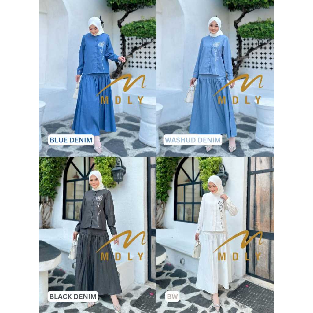MDLY Original Terbaru Baju setelan wanita Oneset Rok Setelan Rok Casual kekinian Calla Set by Mdly