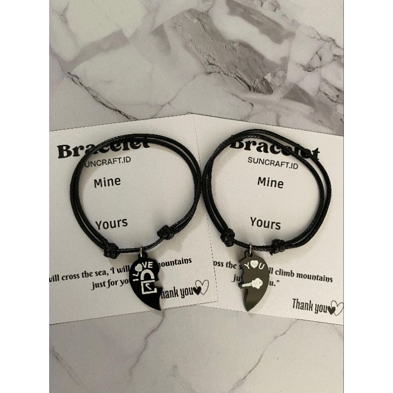 (BISA COD)Gelang Couple Magnet Love Kunci Puzzle