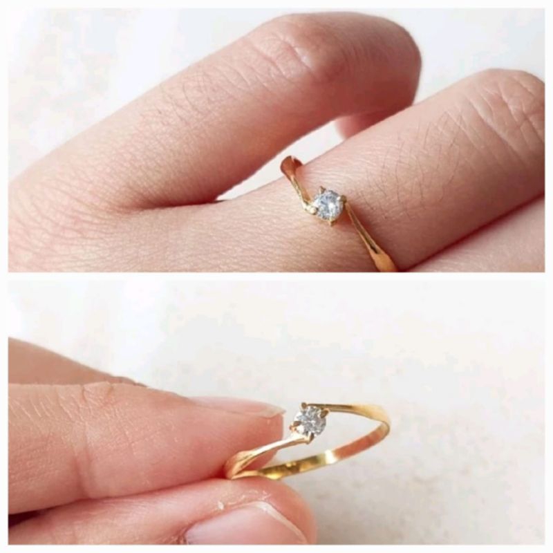 cincin wanita cincin model mata Emas muda