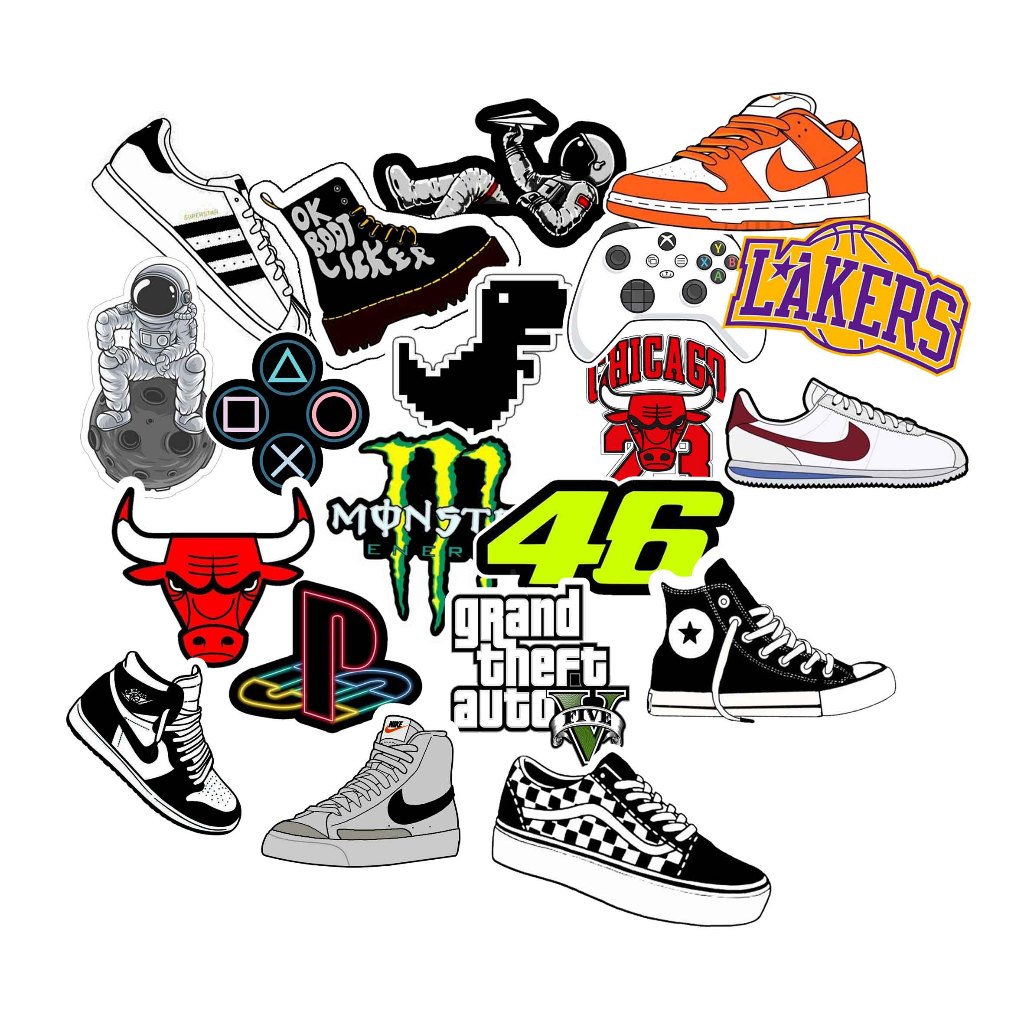 

50 STIKER BRAND STIKER CUTTING STIKER ESTETIK STICKER AESTHETIC STIKER MURAH