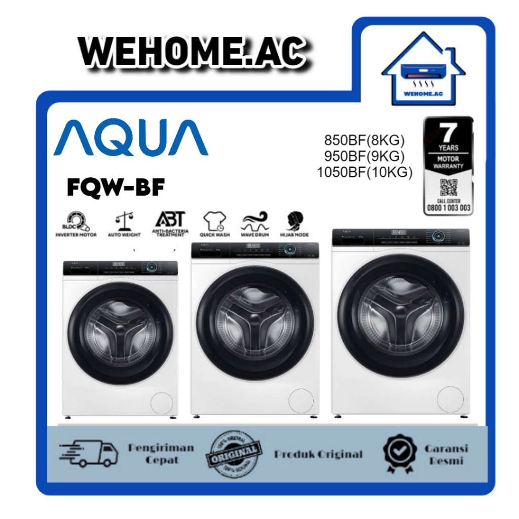 Mesin Cuci Aqua 1 Tabung FQW-850BF / FQW-950BF / FQW-1050BF Mesin Cuci 1 Tabung Aqua 8Kg / 9Kg /10Kg