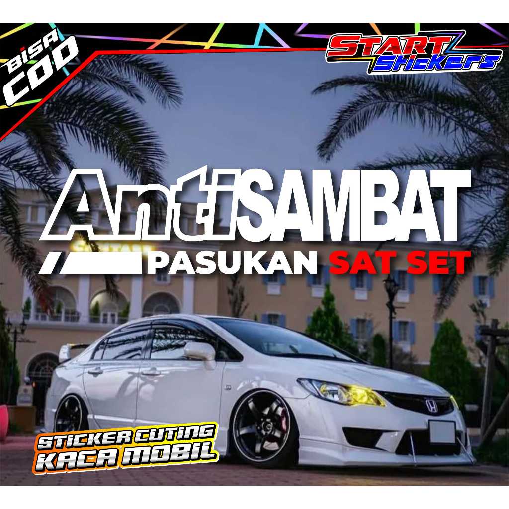 STIKER CUTTING KACA MOBIL MODEL ANTI SAMBAT / STICKER VARIASI MOBIL ANTI SAMBAT STYLE JAPAN MODIFIKA