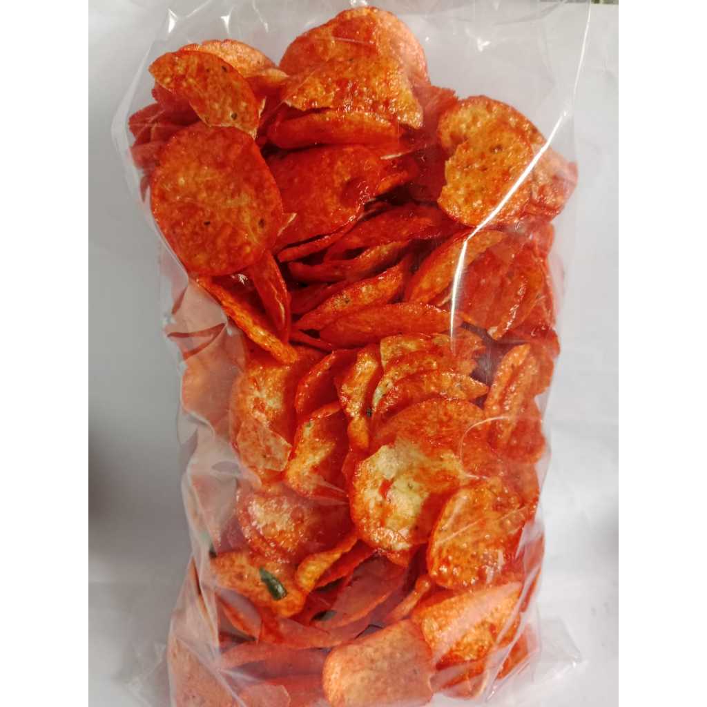 

Keripik OPAK MINI Singkong Pedas Manis ukuran1 kg Opak Balado Manis Pedas Daun Jeruk