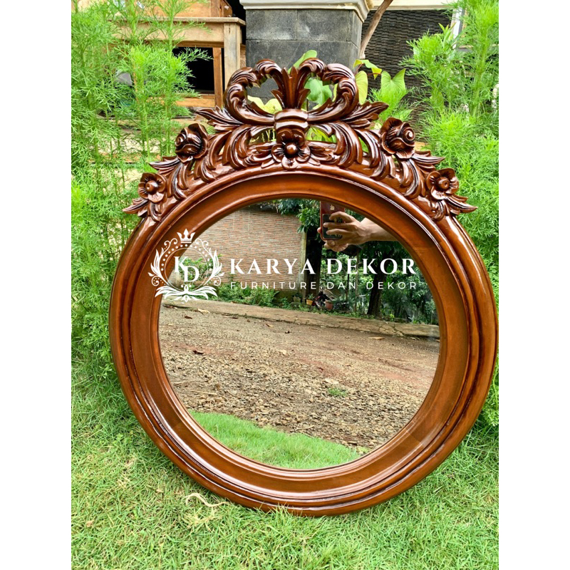 bungkai cermin kreatif / cermin dinding / frame cermin / figura cermin kayu /cermin dinding kayu / d