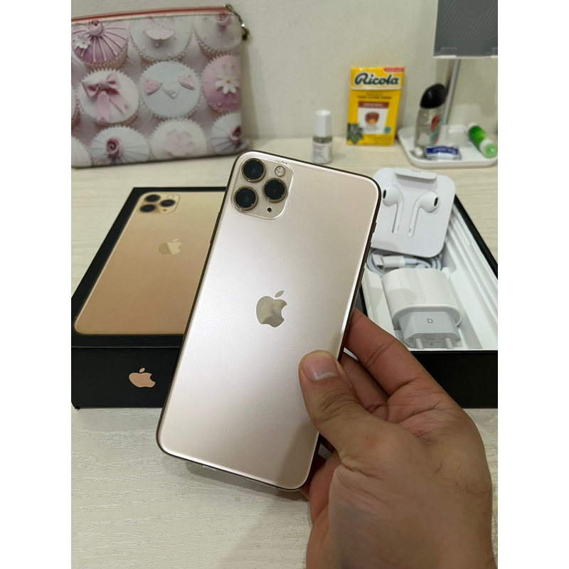 IPHONE 11 PRO MAX 256 GB GOLD SINYAL RESMI DURASI IMEI PERMANEN SETARA DURASI IMEI BEA CUKAI PERMANE