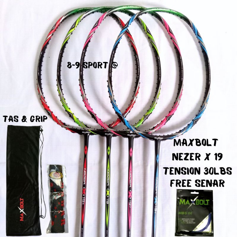 raket badminton original maxbolt nezer x 19 raket bulutangkis maxbolt original nezer x 19