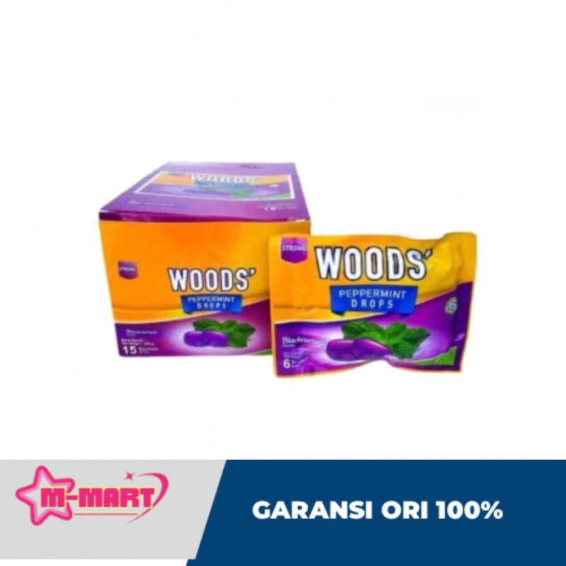 

Woods lozenges blackcurrant permen obat batuk pelega tenggorokan 1 box