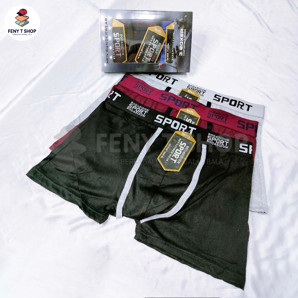 Celana Dalam Pria Boxer BODASIDUN 3pcs 8702