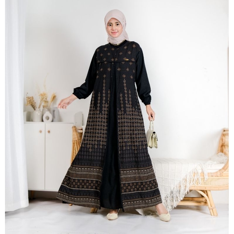 Gamis cringkle dewasa|gamis lebaran2024|gamis cringkle rompi mix ceruti