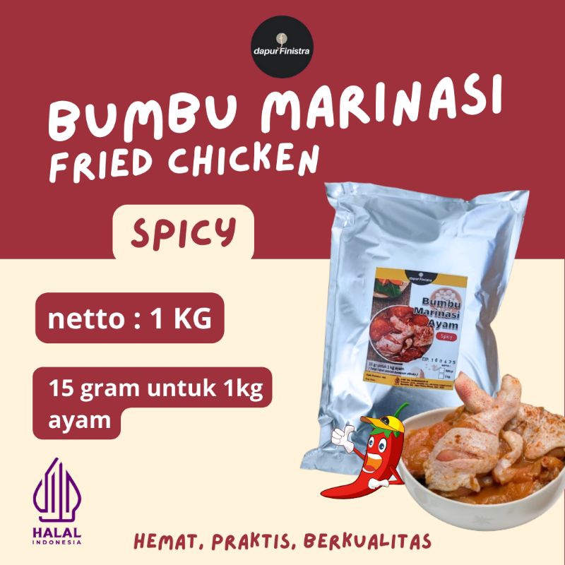 

Bumbu Marinasi Spicy / Pedas Fried Chicken Dapur Finistra 1 Kg
