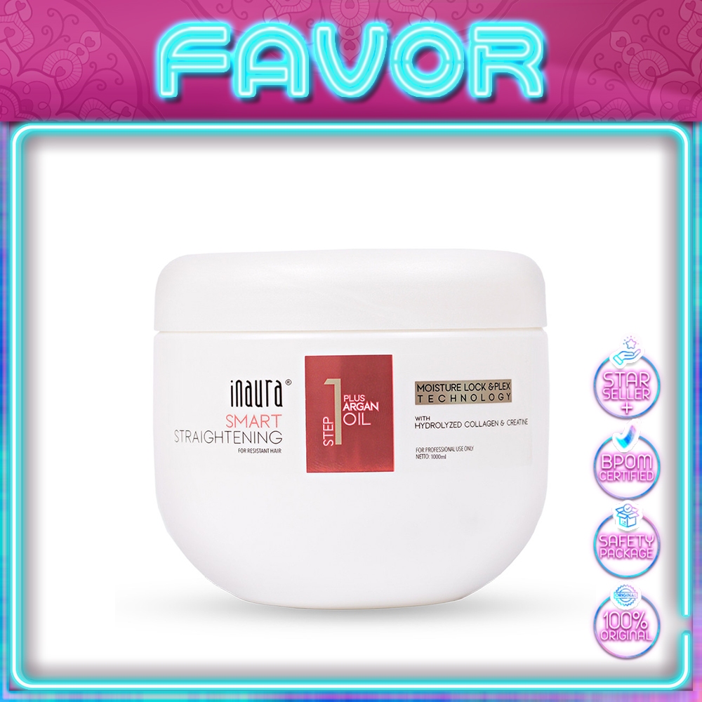 Inaura Smart Straightening Step 1 1000 ml | Rebonding System | Obat Pelurus Rambut | Smoothing | Unt