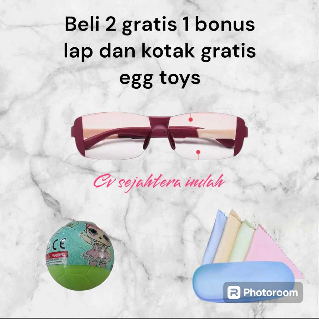 (BELI 2 GRATIS 1 BONUS LAP DAN KOTAK GRATIS EGG TOYS) Kacamata Pria Wanita Y7 Lensa Plus