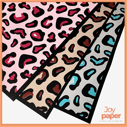 

Kertas buket bunga leopard cellophane waterproof Kb6100