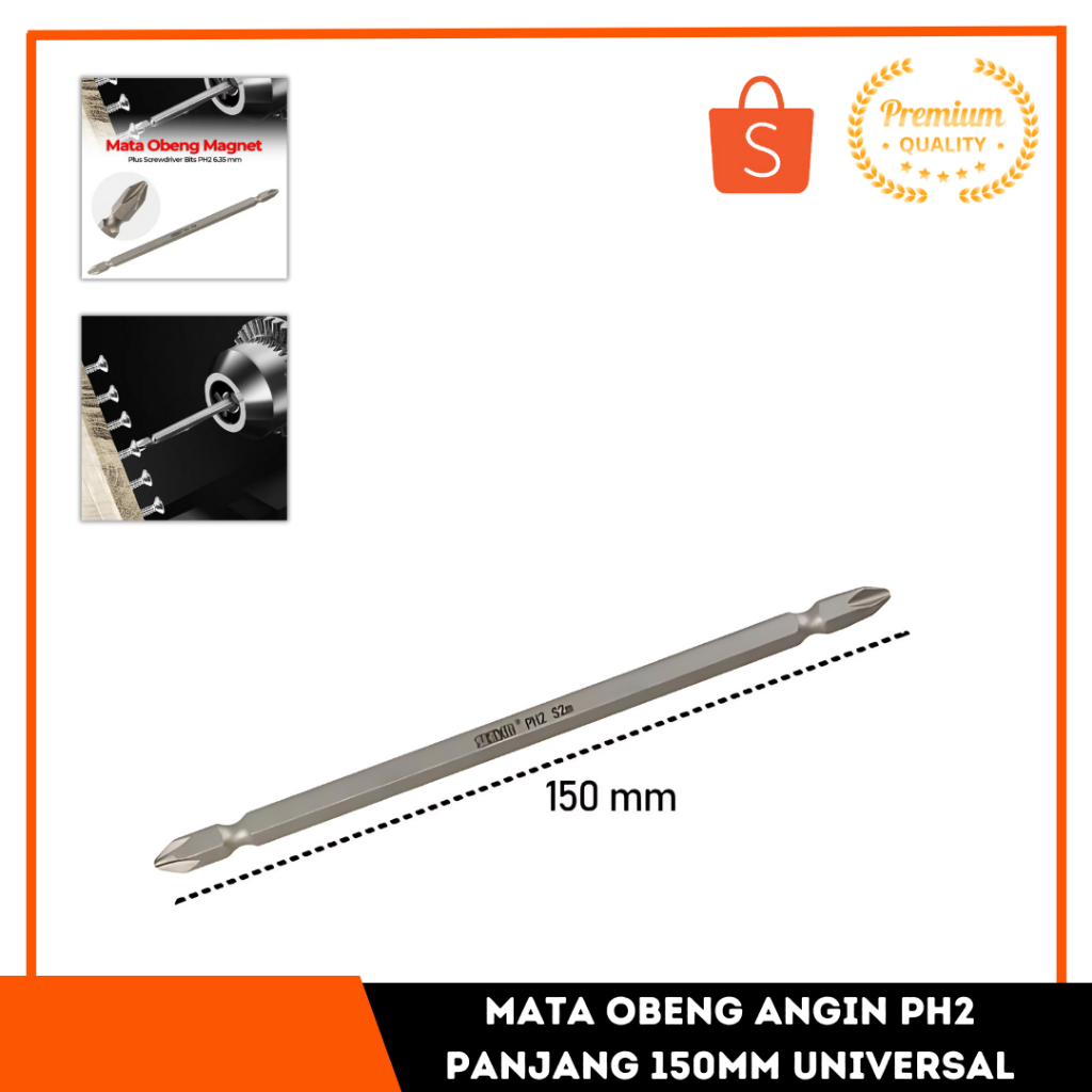 Mata Bor Obeng Sekrup Screw Mata Obeng Angin PH2 Panjang 150mm Universal Magnet Impact Driver Hex Sc