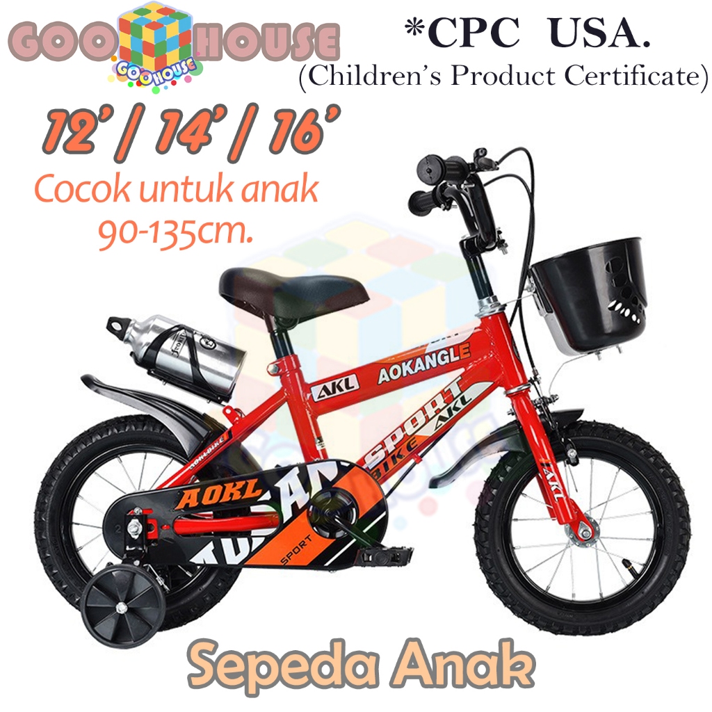 Sepeda Anak 12/16 Inch Sepeda Balance Bike Anak Usia 2 sampai 8 Tahun Cocok untuk sepeda anak laki-laki dan perempuan