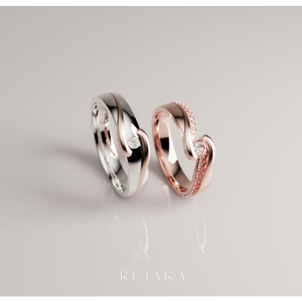 Cincin Kawin Tunangan Cincin Tunangan Cincin Couple Perak Silver Ketara Jewelry