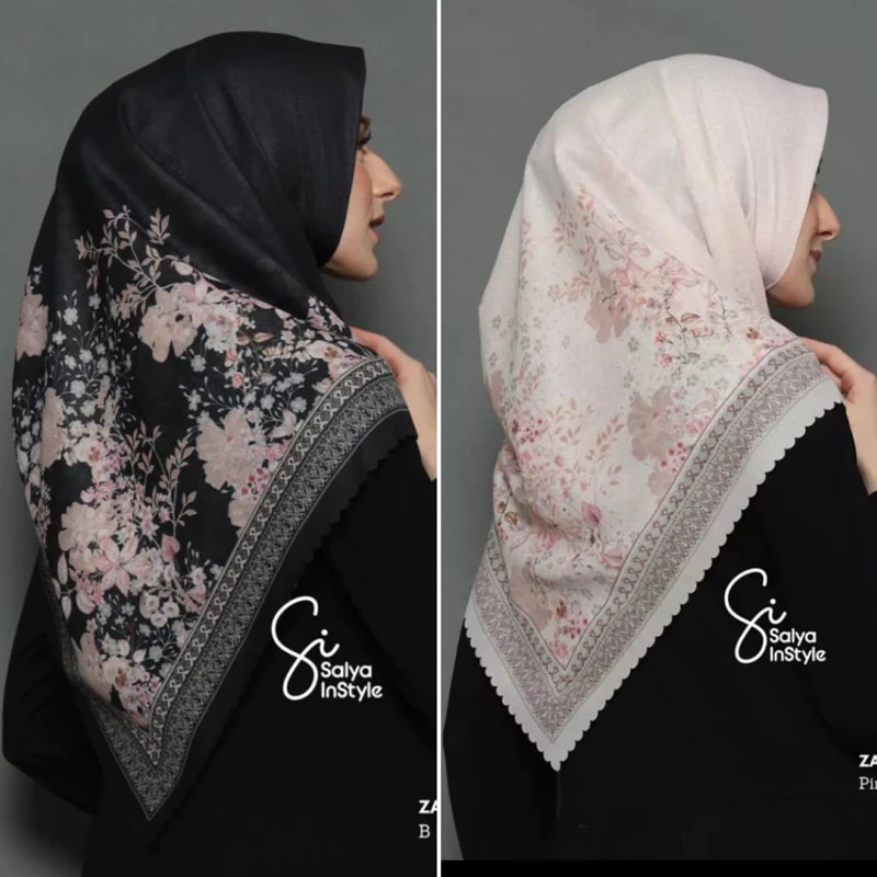 Kerudung Segi Empat Voal Motif Aruna Series Azzahra Jilbab Premium Kekinian