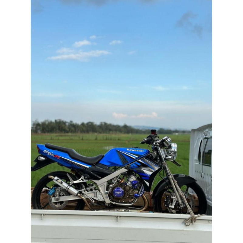 Stiker Kawasaki Ninja 2014 biru Ninja R Biru hitam