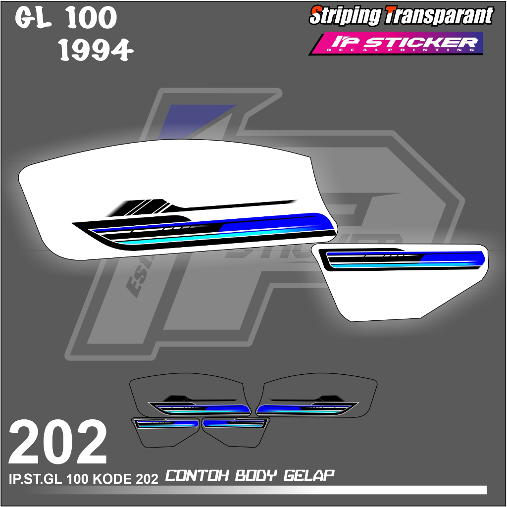 GL 100 TAHUN 1994(COD) STIKER STRIPING MOTOR HONDA GL 100 TAHUN 1994- STIKER LIST GRAFIK SIMPLE WARN