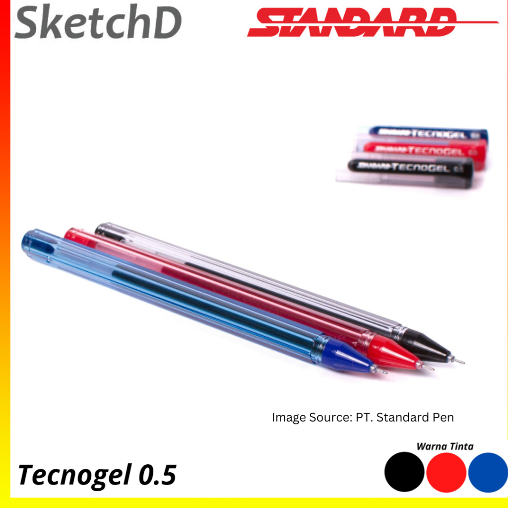 

Pulpen Tecnogel 05 Hitam Bolpoin Standard Tecno Gel Needle Tip 0.5 mm