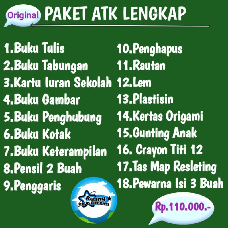 

H7Y Promo Paket Alat Tulis Sekolah Paket atk Sekolah TK Paud