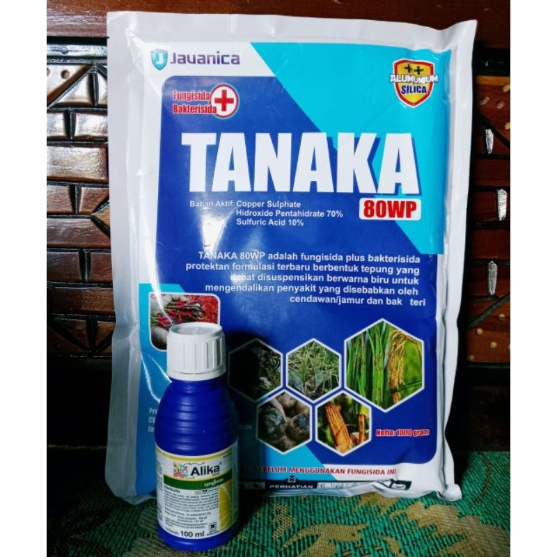 fungisida dan bakterisida Tanaka 80 wp 1 kilogram + Alika 100mili Khusus Tanaman Kakao