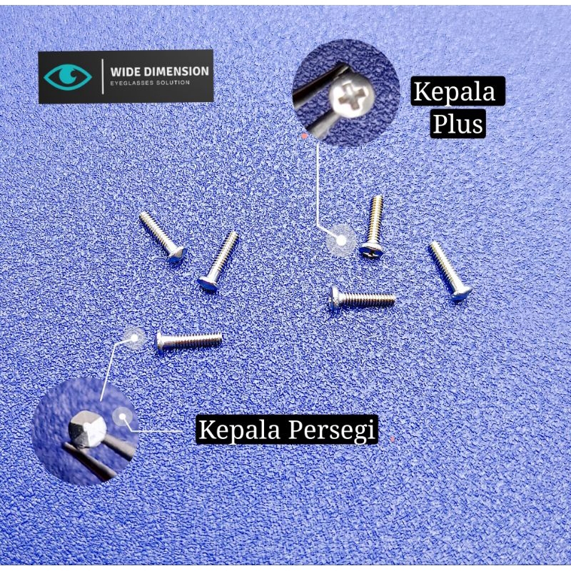 Baut Mur Kacamata Screw Lock Lens Part Rim Less Eyewear Frame Sungglas