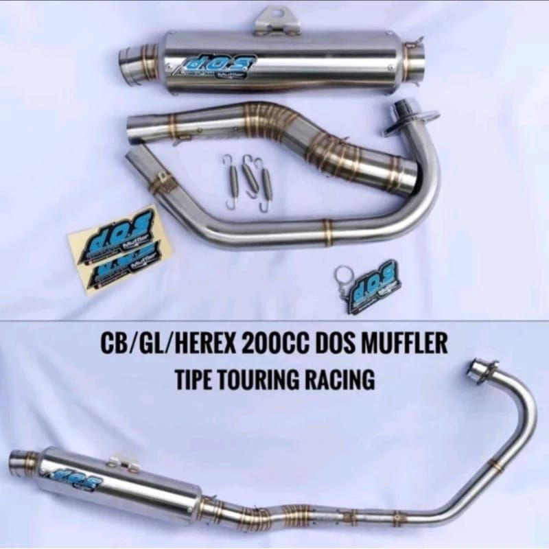 KNALPOT DOS MUFFLER CB / GL 200CC HARIAN TOURING SILINCER ULEM ORIGINAL DOS