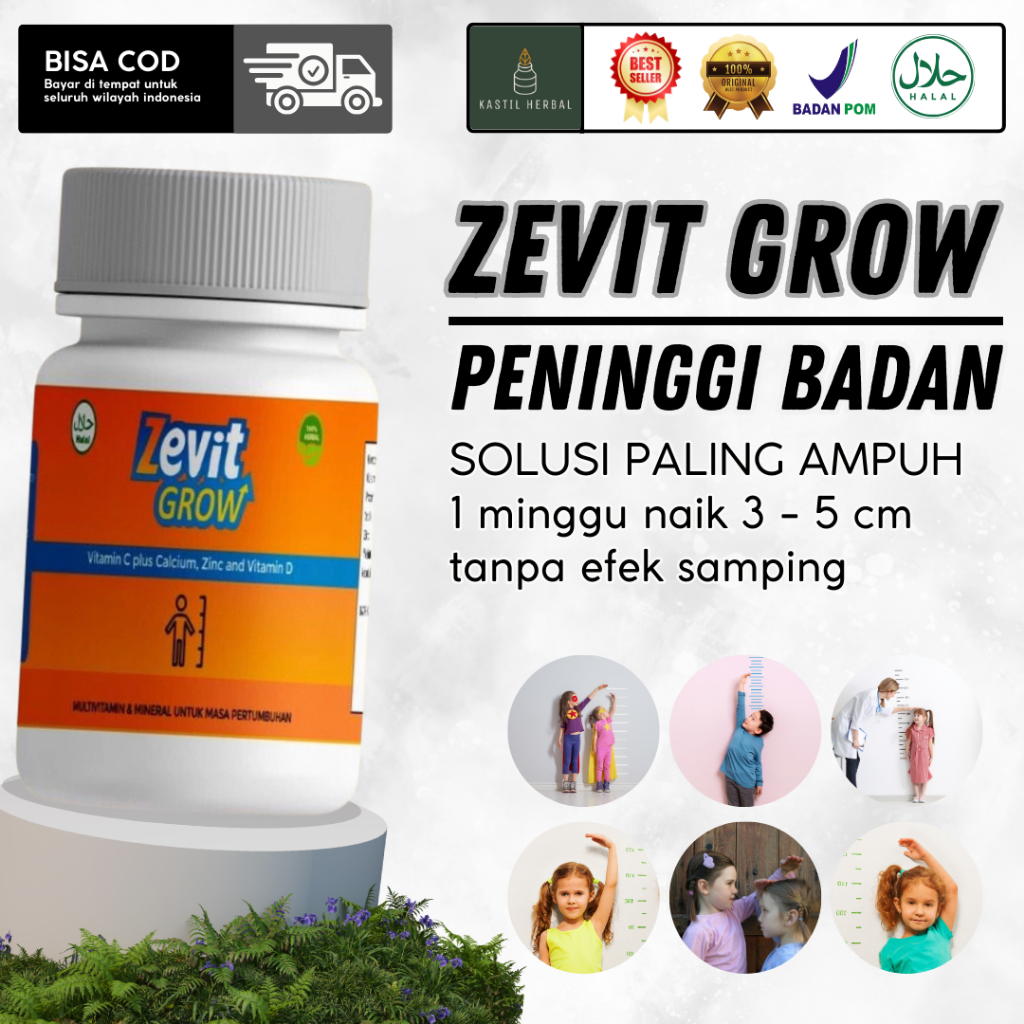 Zevit Grow - PENINGGI BADAN ORIGINAL Susu HIGH CALCIUM HERBAL