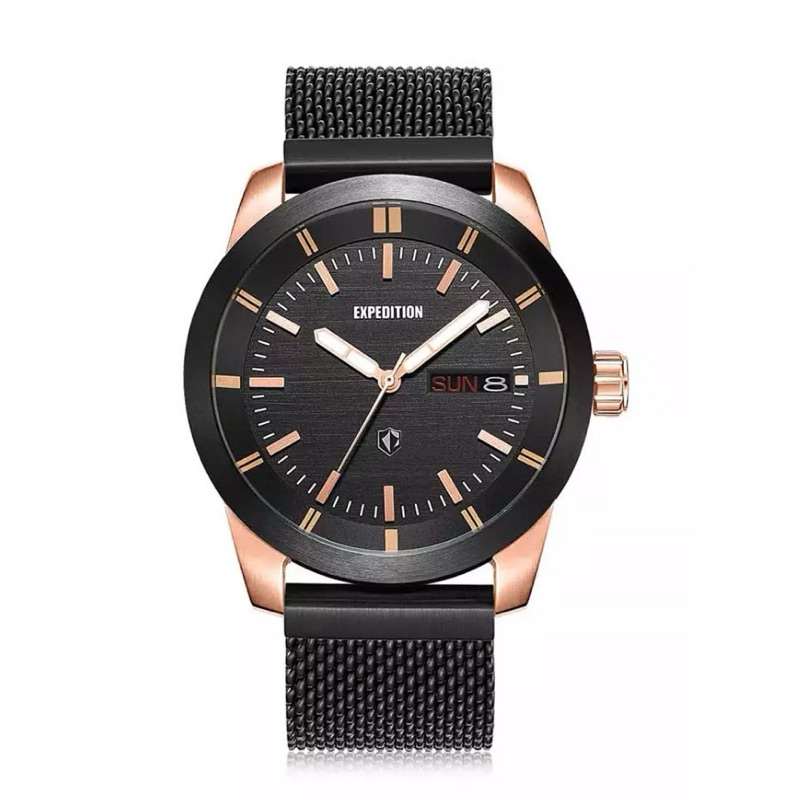 Jam Tangan Expedition E 6773 M Black Rosegold Original