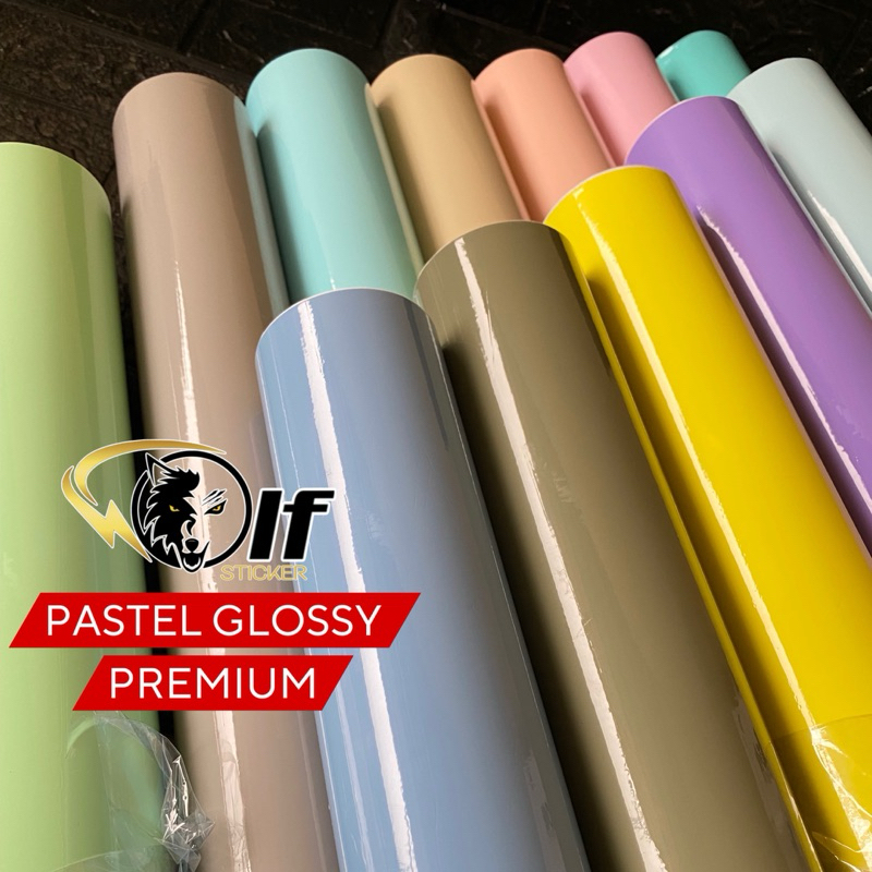 skotlet motor pastel glossy mengkilap sticker scotlite hijau matcha premium lebar 50cm
