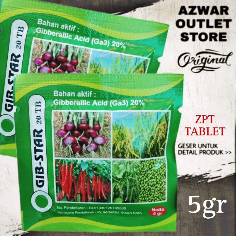 GIB STAR 20TB | pil tablet ZPT GA3 Gibberelic acid untuk tanaman