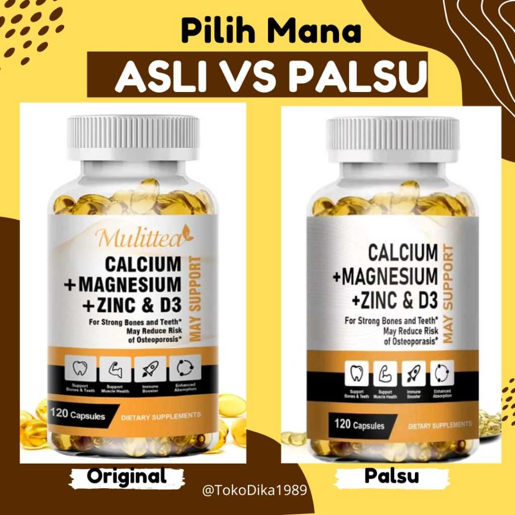 MULITTEA CALCIUM MAGNESIUM ZINC VITAMIN D3 120 CAPSULES ORIGINAL