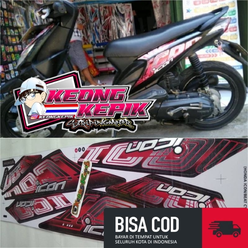(BISA COD) STRIPING STIKER LIS THAILAND VARIASI MOTOR HONDA BEAT KARBU LAMA /OLD ICON CYBER SIMPLE