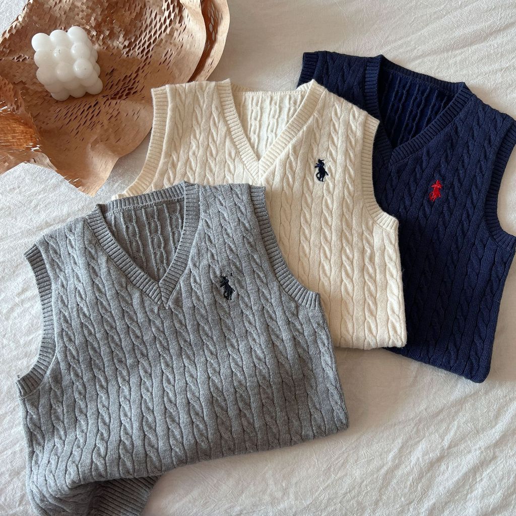 CSW604 Sweater Rompi Rajut P0L0 Kuda Anak Laki-laki | Baju Anak | Unisex