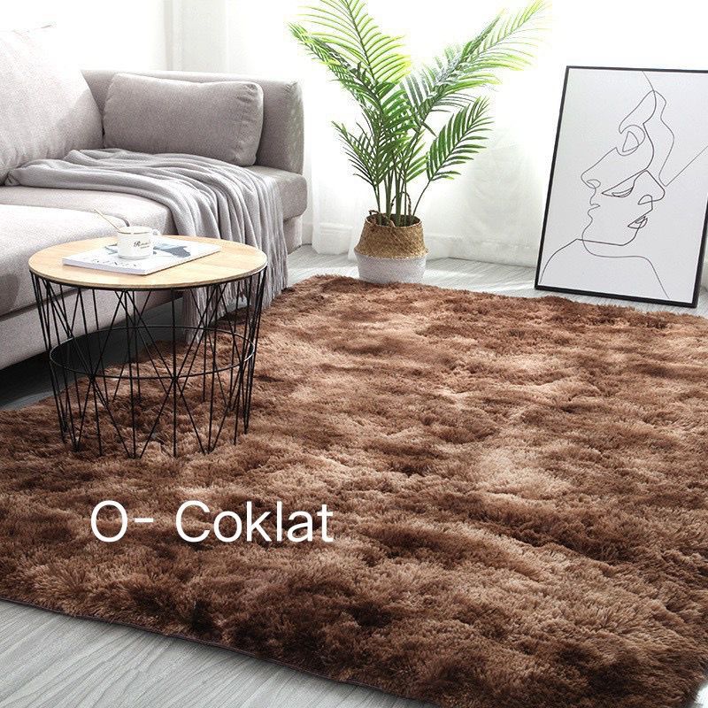 ￼KARPET BULU LEMBUT OMBRE 120x200cm/KARPET RUANG TAMU,KARPET BULU HALUS POLOS/TIKAR LANTAI/RUANG TAM