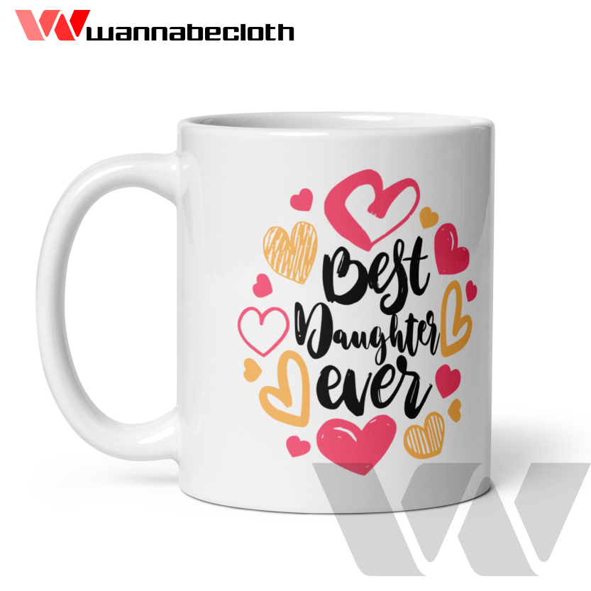 Gelas Mug Kado Hadiah Gift Souvenir Mug Custom Mug Unik Print Mug Best Daughter Ever
