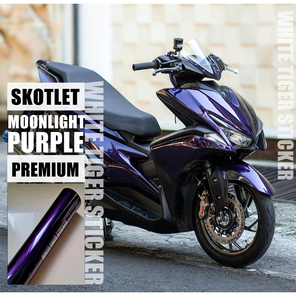 SKOTLET STIKER MOTOR HITAM LEMBAYUNG UNGU MOONLIGHT PURPLE SCOTLITE MOONLIGHT VIOLET SKOTLET MOONLIG