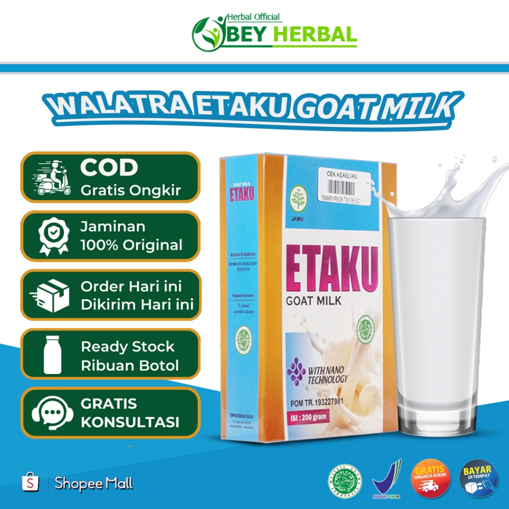

Obat Sakit Lutut Dan Persendian, Pengapuran Lutut, Lutut Bengkak, Lutut Kopong, Nyeri Lutut, Nyeri tulang, Lutut Kaku, Osteoporosis, Keropos Tulang, Nyeri Sendi, Radang Sendi Walatra Etaku Goat Milk Susu Kambing Etawa Asli 100% Original