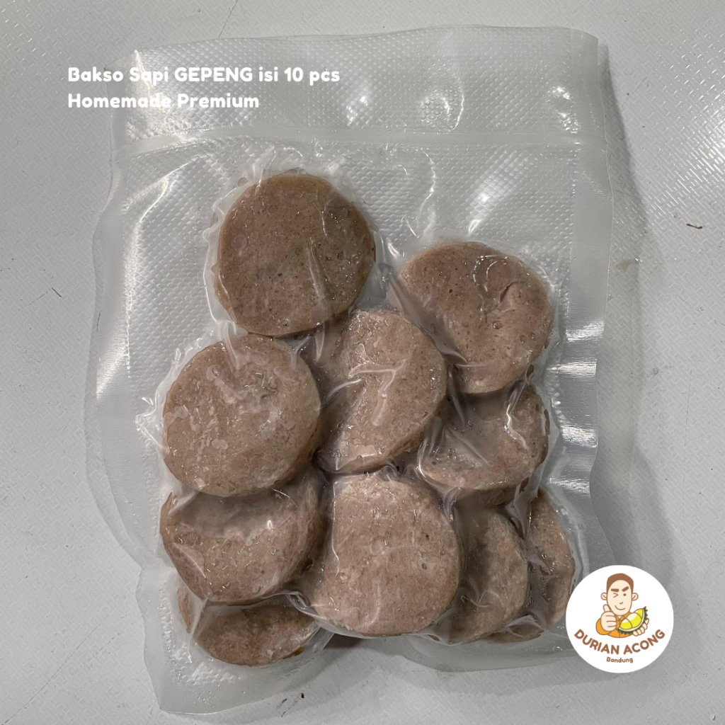 

Baso Sapi GEPENG isi 10pcs Homemade Premium Frozen - Bakso Sapi - Halal