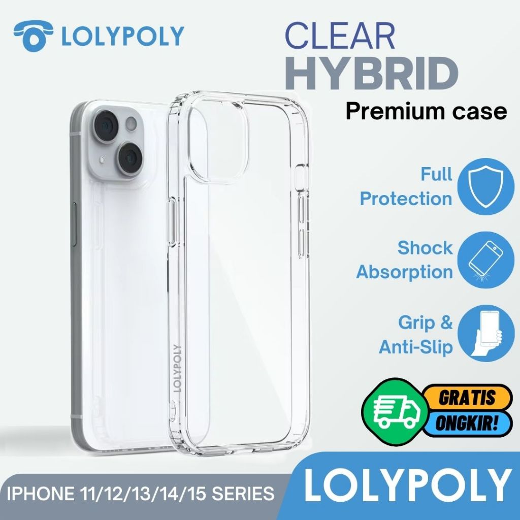 Lolypoly Hard Case Hybrid Transparant For iP 11/12/13/14/15 Series