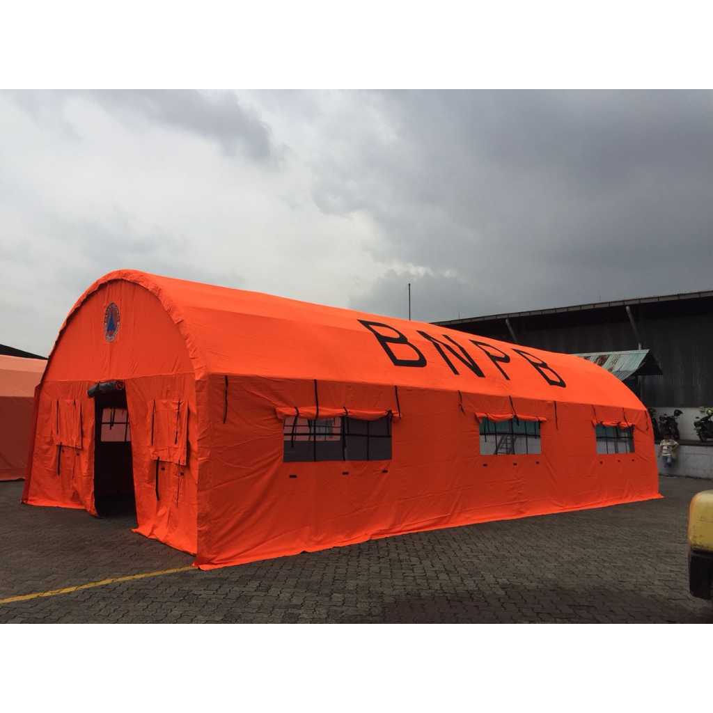 TENDA OVAL LORONG UKURANG 6 X 12 TENDA BNPB , BPBD / TENDA BENCANA , TENDA PENGUNGSI , TENDA BANTUAN