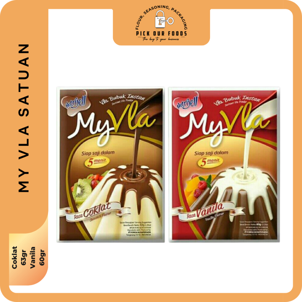 

[SATUAN] Nutrijell MY VLA Coklat | Nutrijell My Vla Vanilla 60gr | Vla Bubuk Instant | Fla Instant Pudding