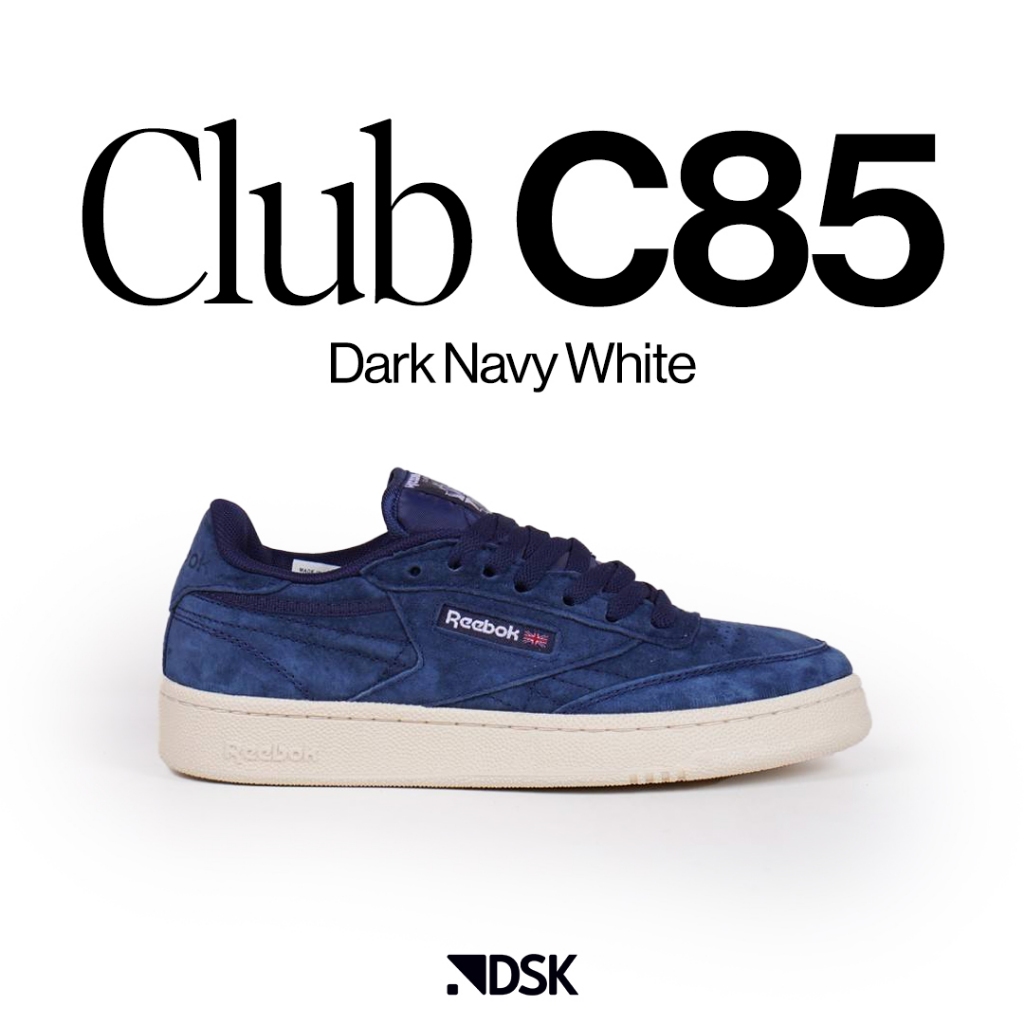 Reebok Club C 85 Dark Navy White 100% Original Sneakers Casual Pria Wanita Sepatu Ori Murah Sepatu R