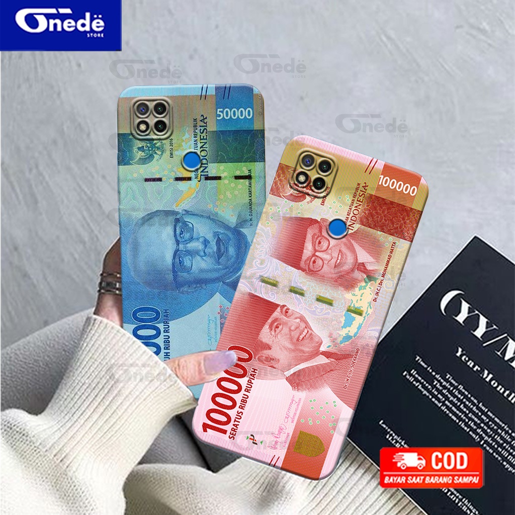 Onede Case for redmi 9c Casing Terbaru [ MOTIF UANG 001 ] Cassing Silikon kesing Softcase Hardcase S