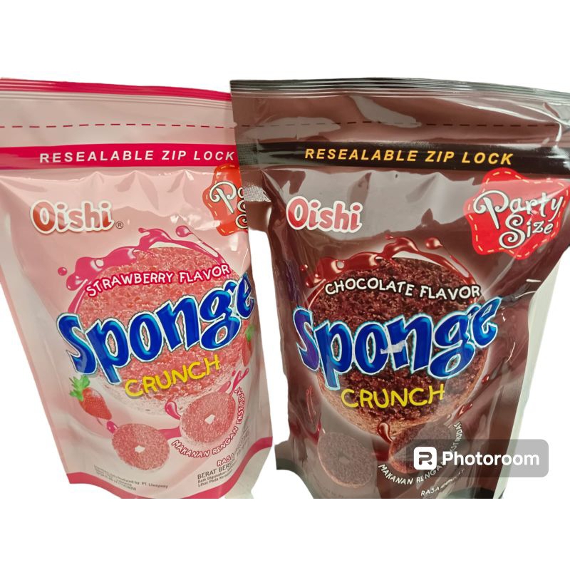 

camilan snack Oishi sponge crunch100gr Varian Strowberry Chocolate flavor