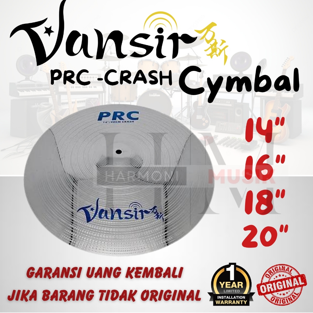 Crash Cymbal Vansir PRC Crash Cymbal 14.16,18,20 Cymbal Crash Vansir PRC Simbal Crash - 14 - 14