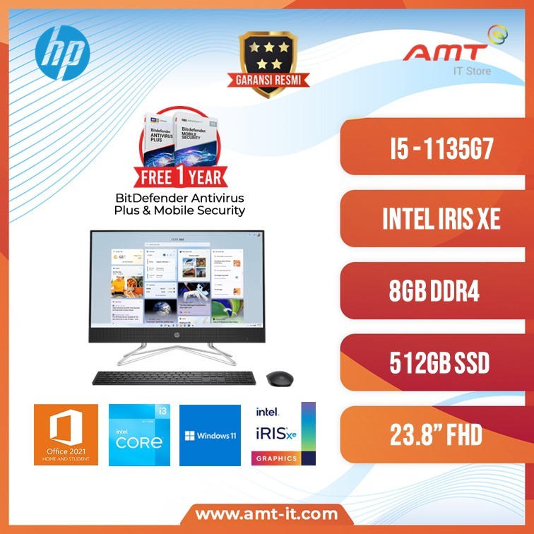 HP AIO 24-df1000d df1001d - i5 1135G7 8GB 512GB SSD W11+OHS