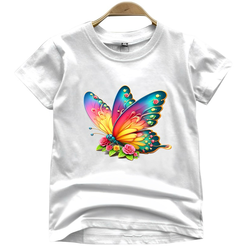 Kaos Anak Motif Butterfly ( 2-10 Tahun ) Cewek Cowok