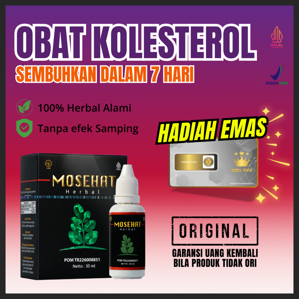 MOSEHAT Obat Kolesterol Paling Ampuh Herbal Original - 30ml